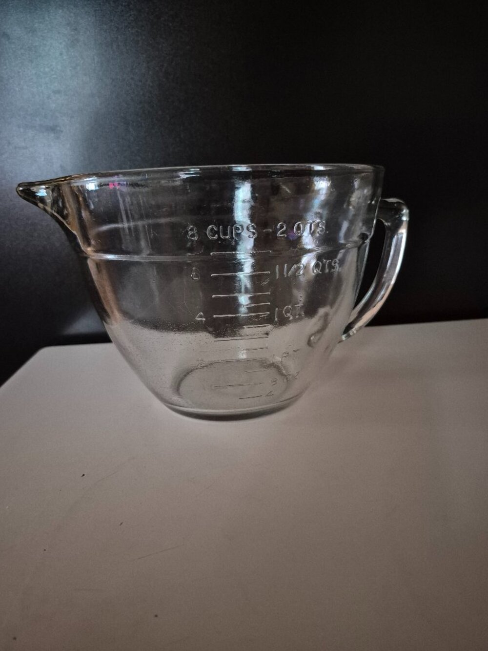 VINTAGE PAMPERED CHEF 2-QUART (8-CUP) GLASS BATTER BOWL